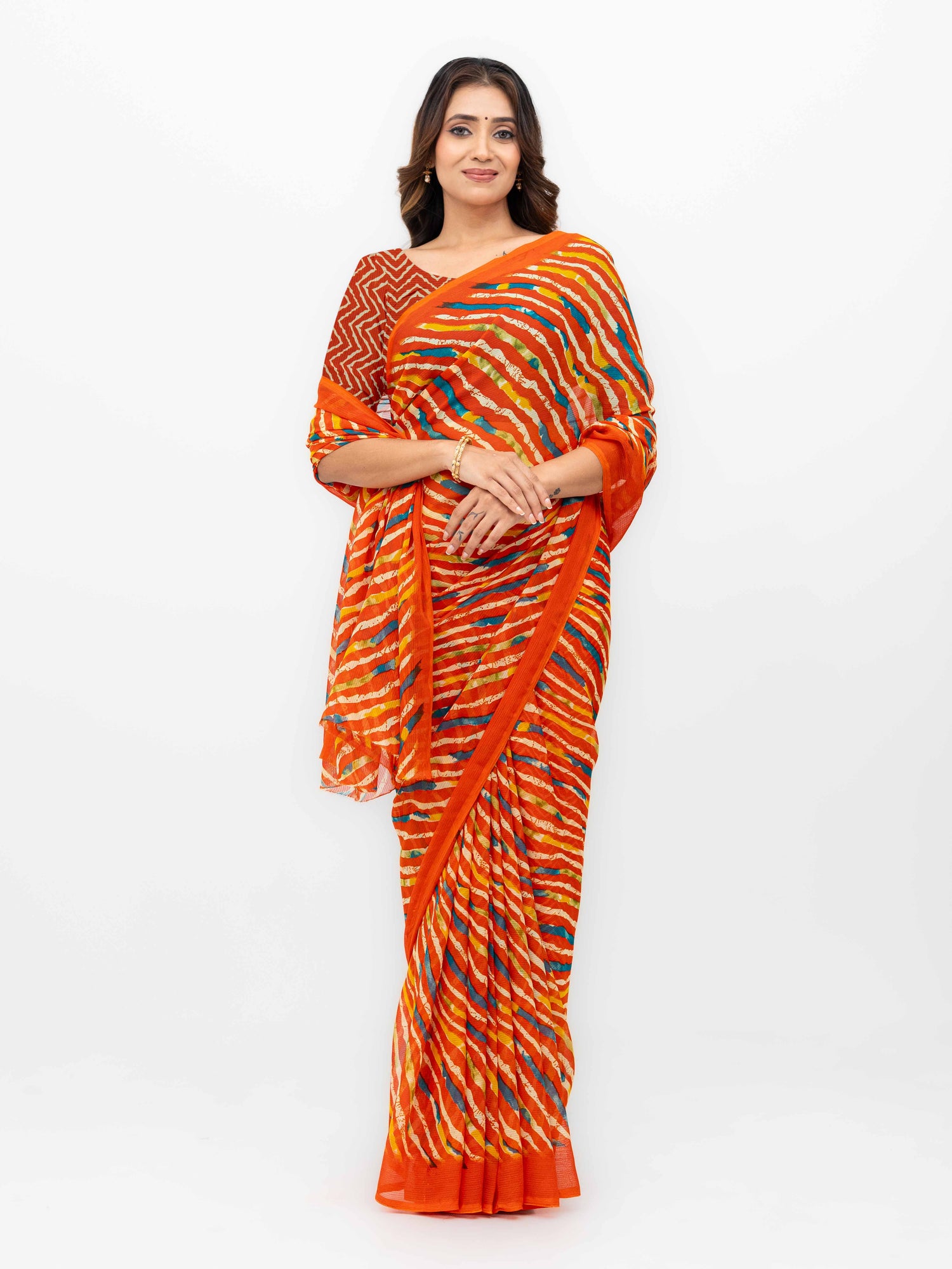 Yellow Georgette Saree