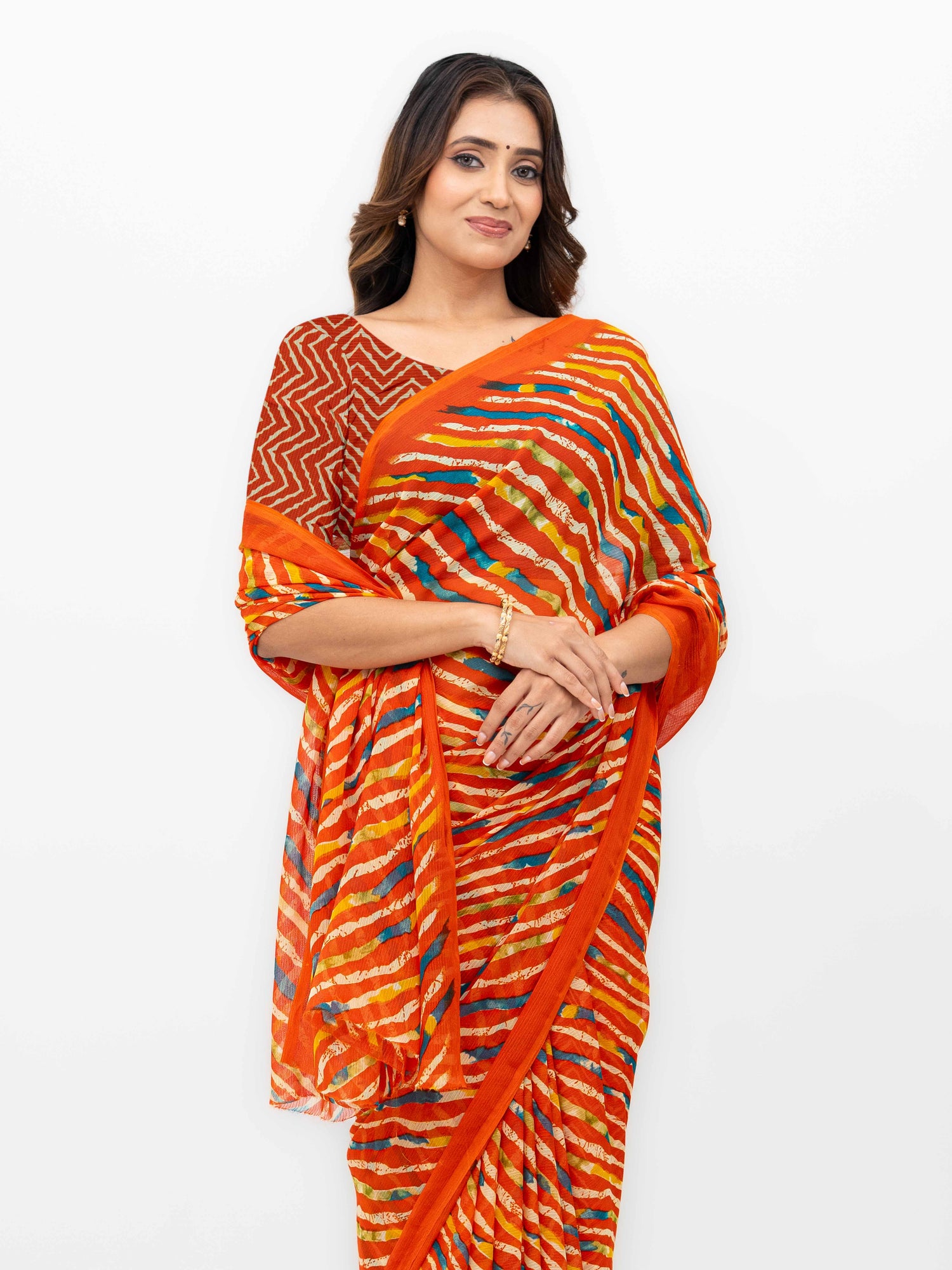 Yellow Georgette Saree