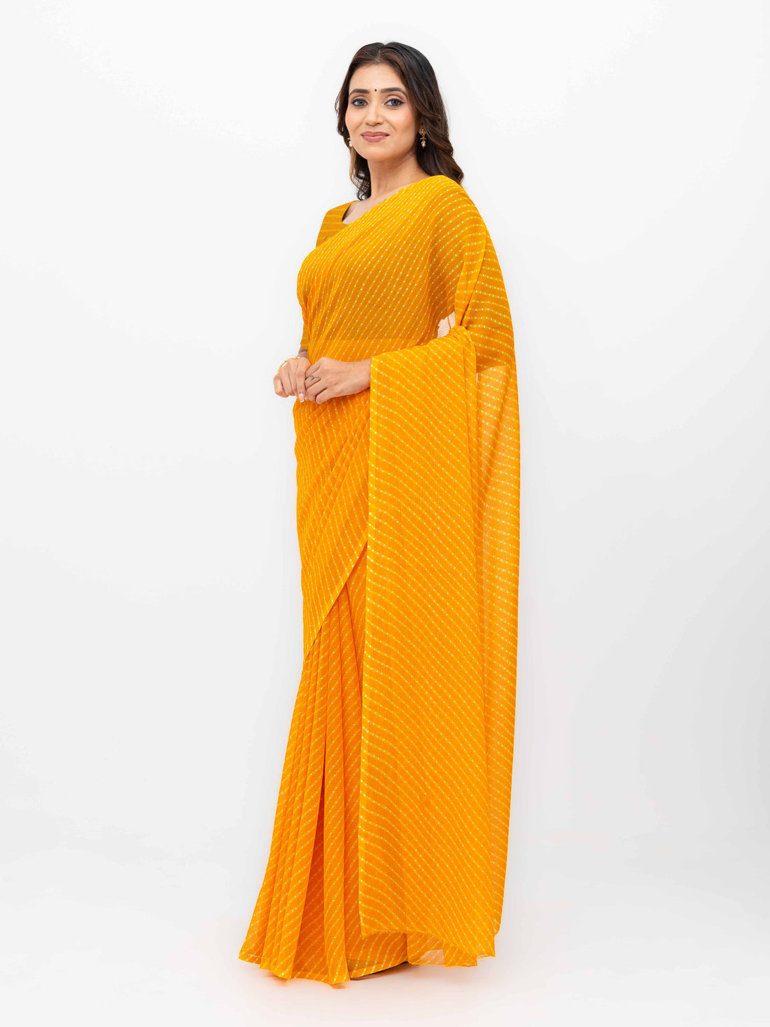 Yellow Chiffon Saree