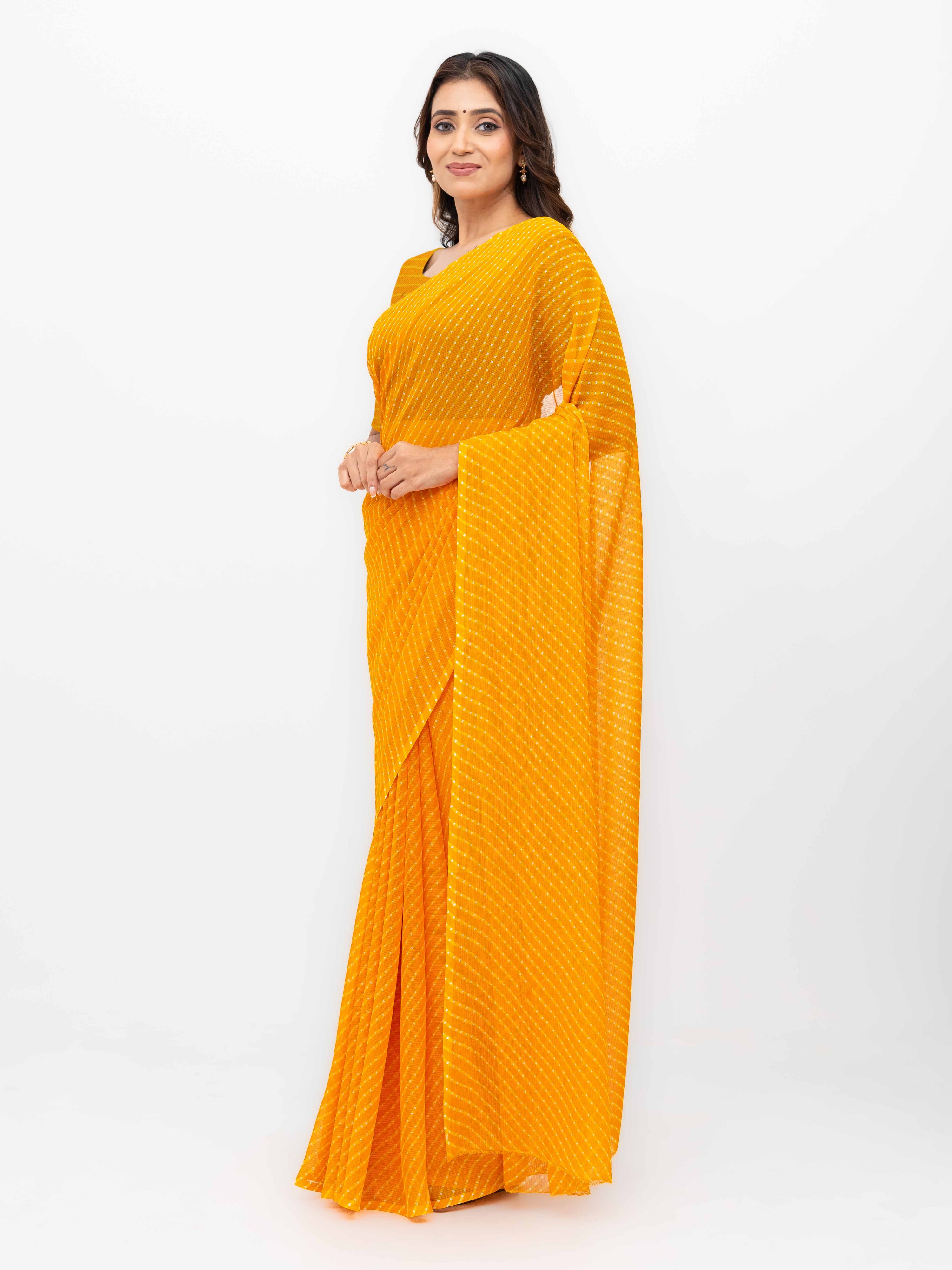 Yellow Chiffon Saree
