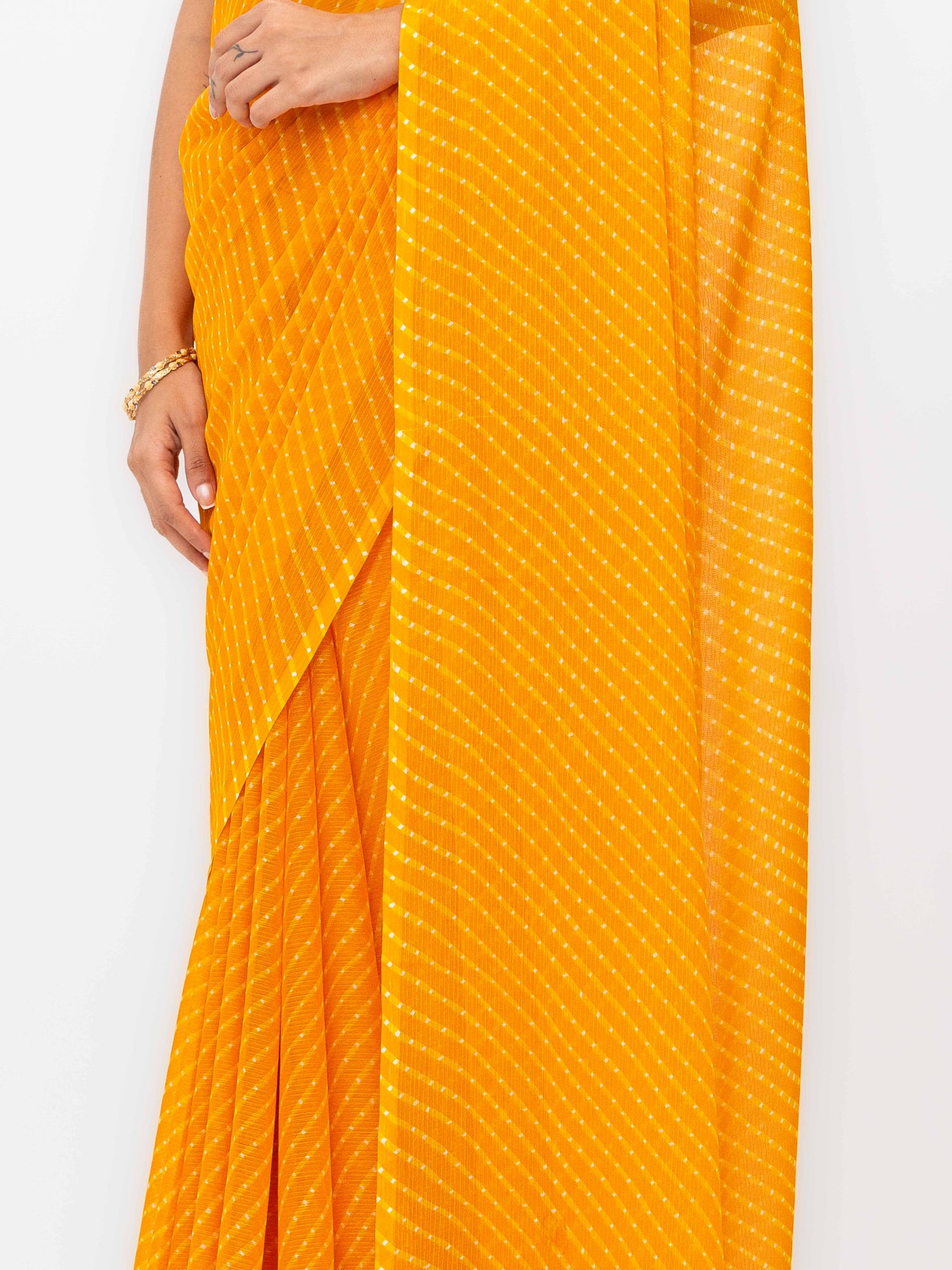 Yellow Chiffon Saree