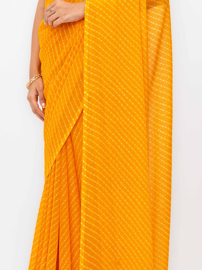 Yellow Chiffon Saree