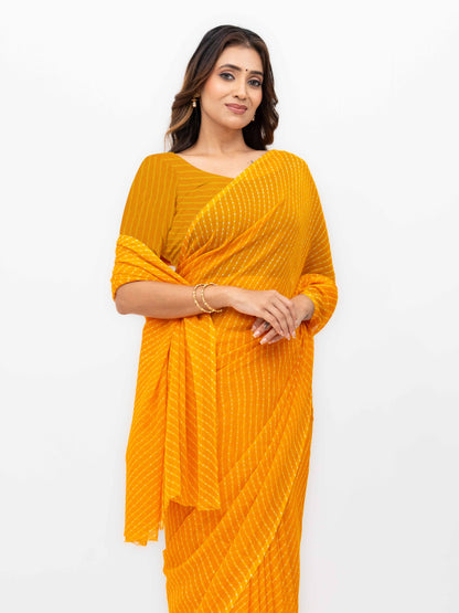 Yellow Chiffon Saree
