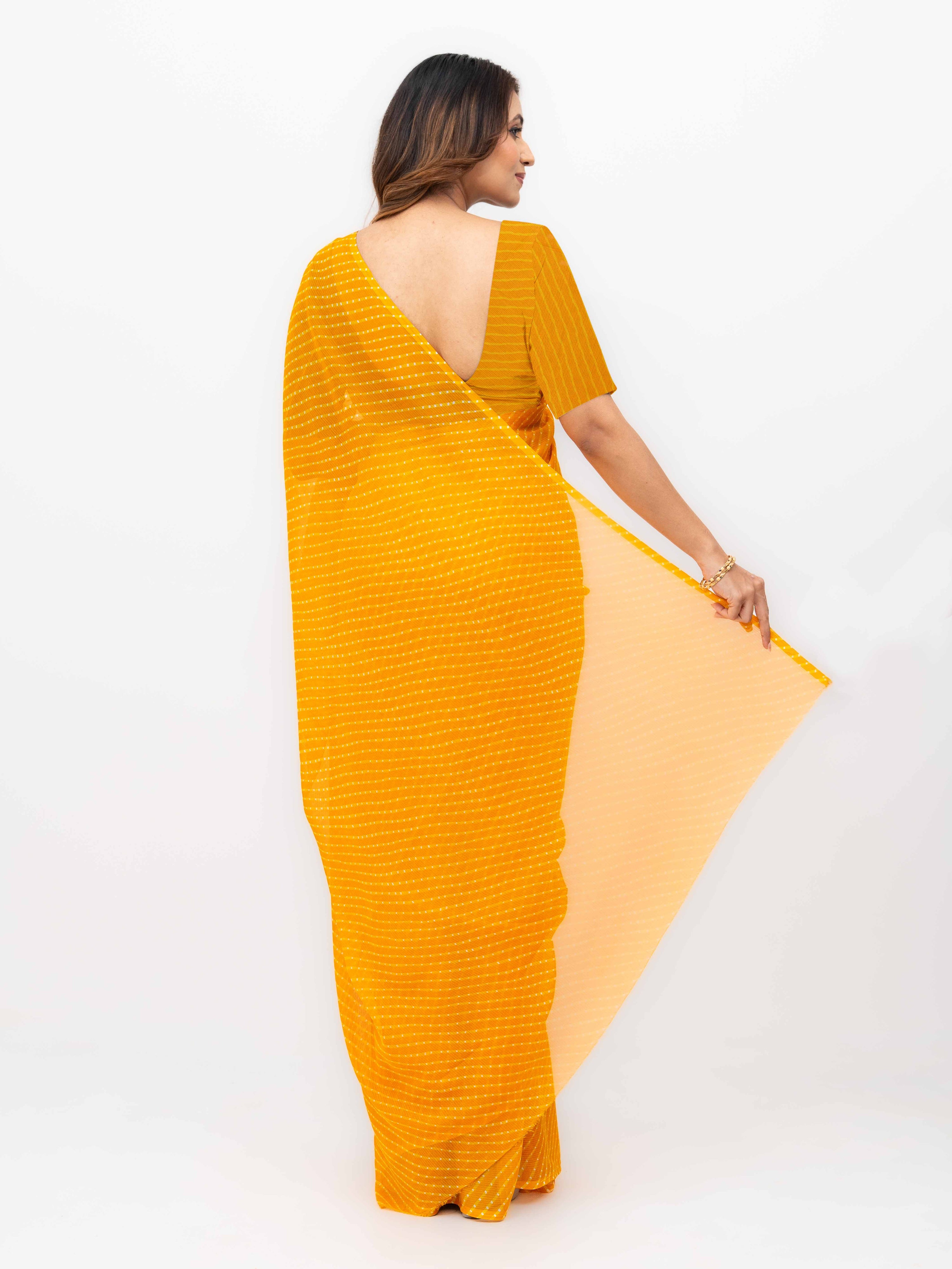 Yellow Chiffon Saree