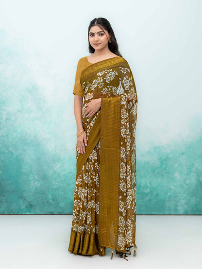 Mehndi Georgette Saree