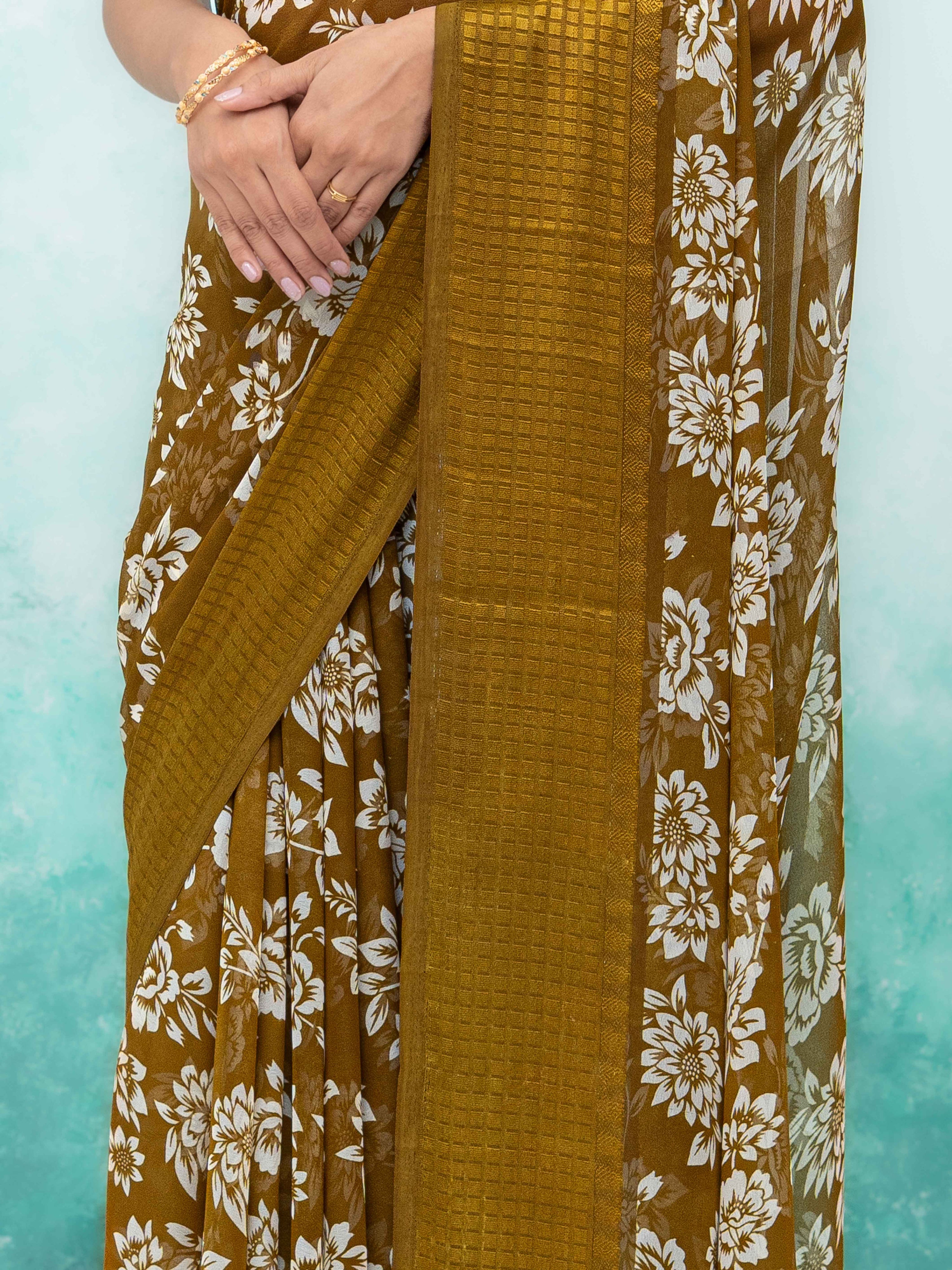 Mehndi Georgette Saree