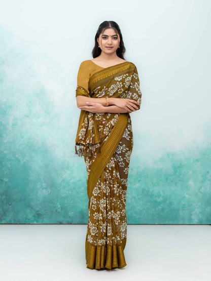 Mehndi Georgette Saree