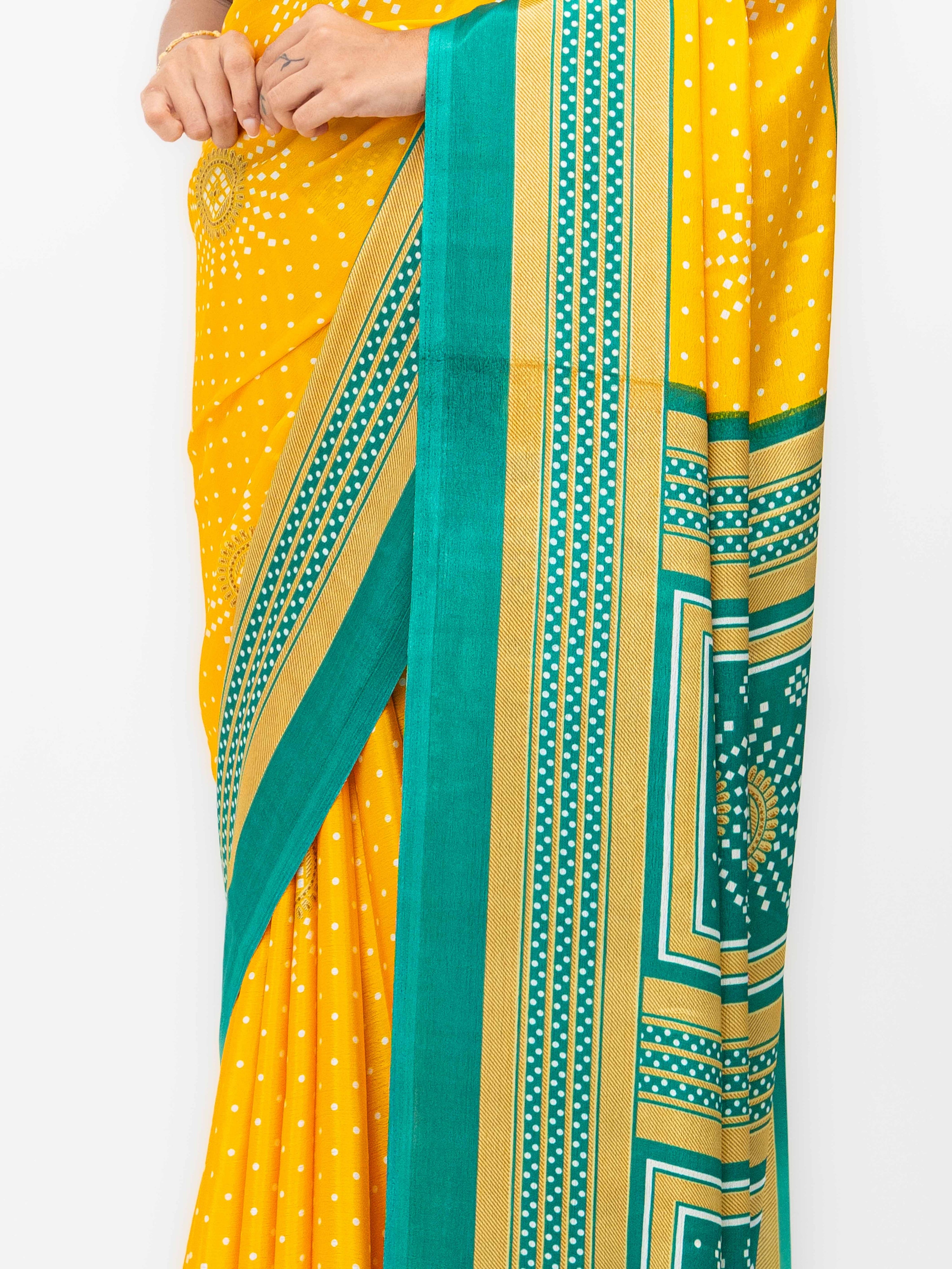 Yellow Art Silk Saree