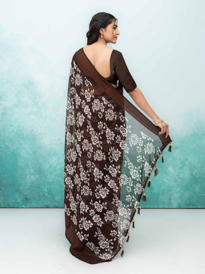 Coffee Georgette Saree