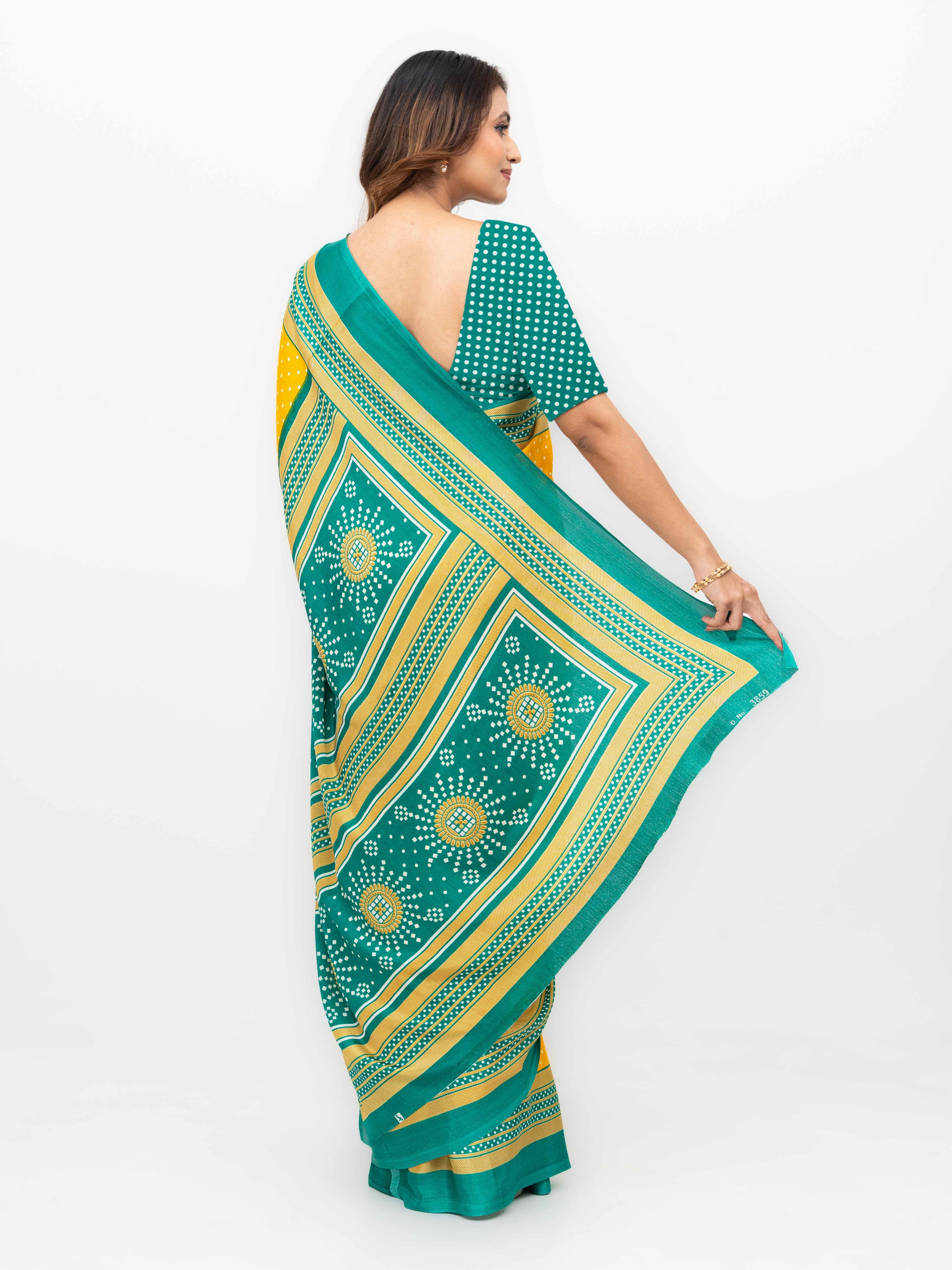 Yellow Art Silk Saree