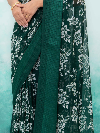 Green Georgette Saree