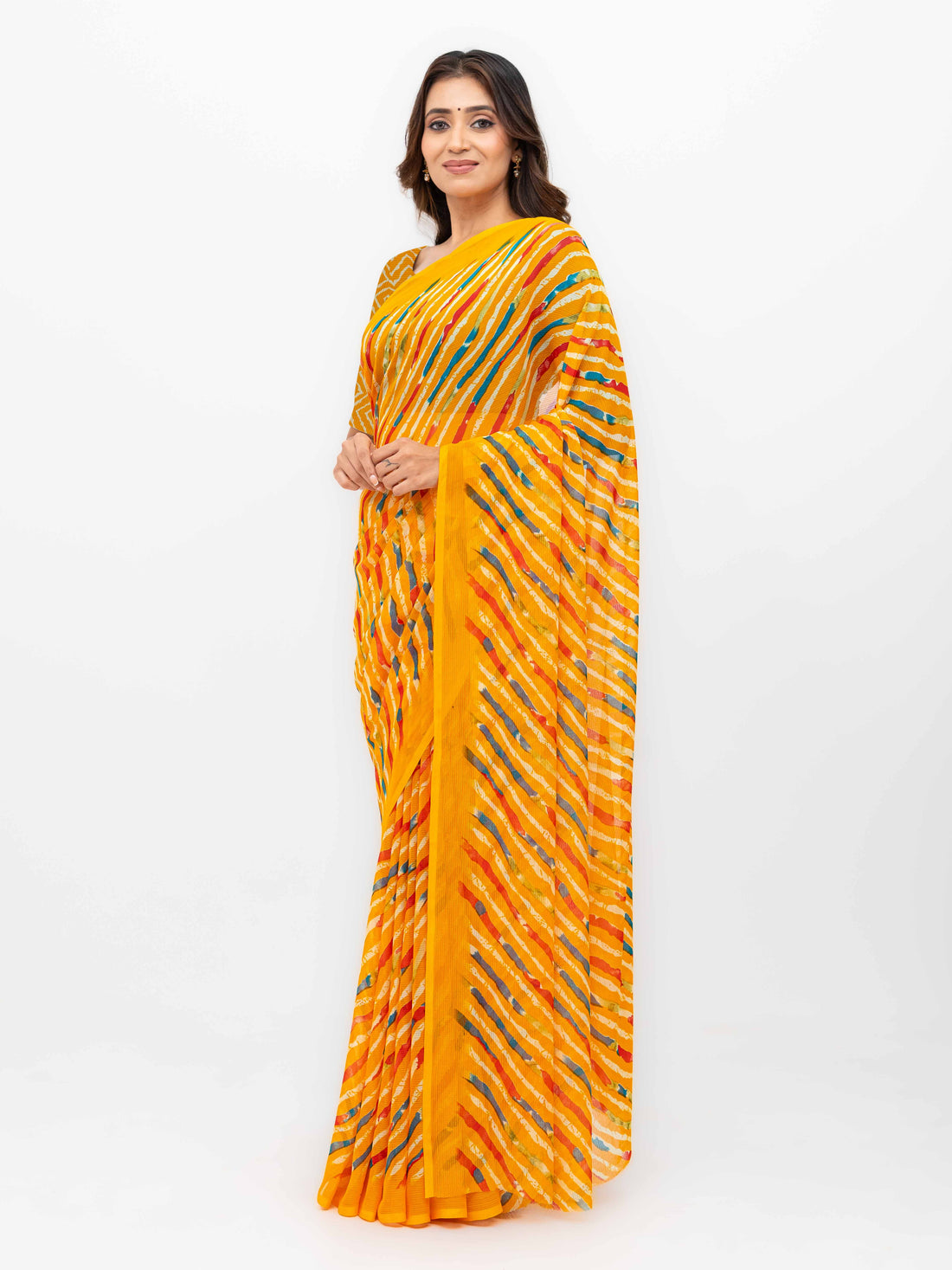 Yellow Georgette Saree
