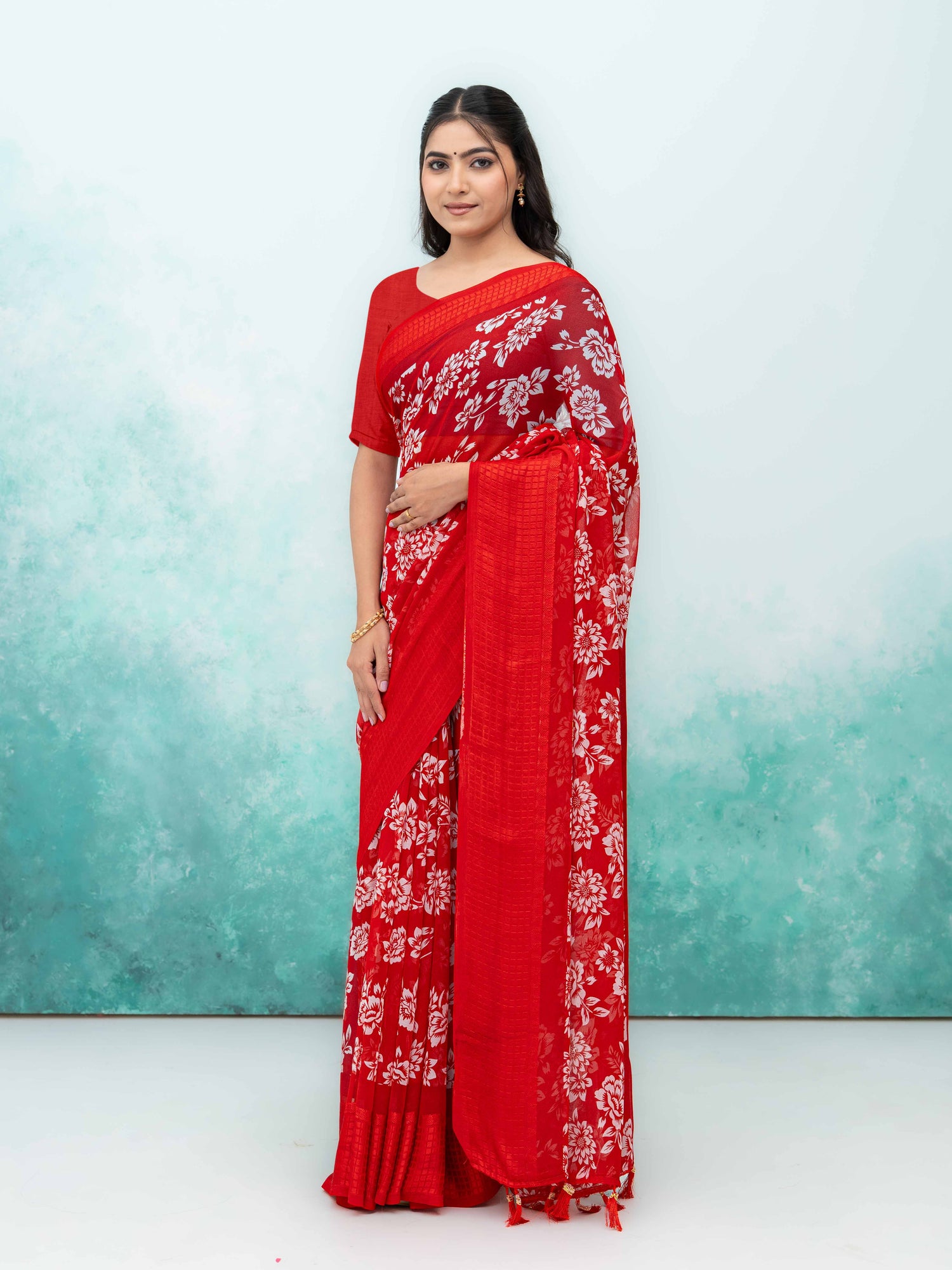 Red Georgette Saree