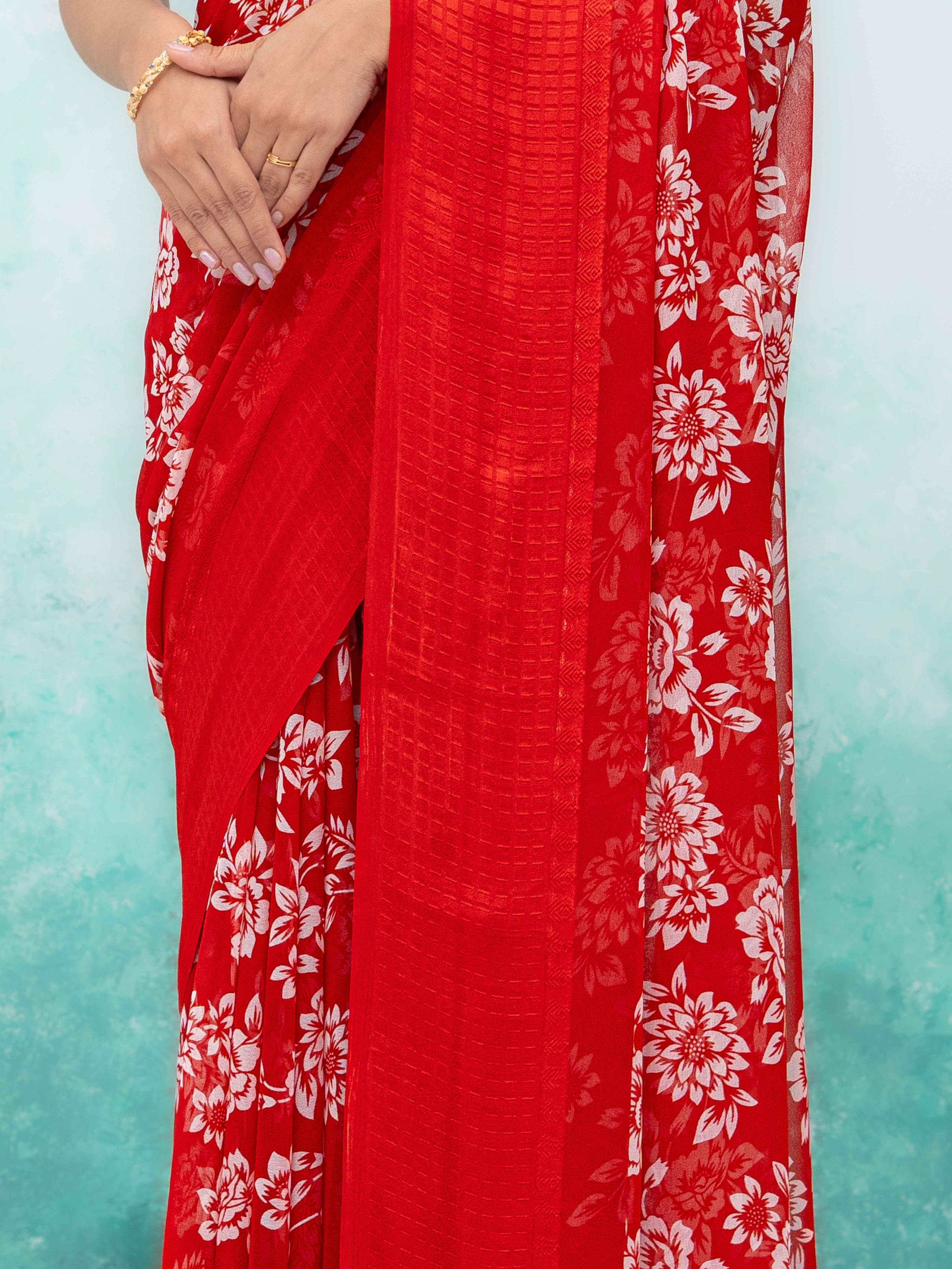 Red Georgette Saree