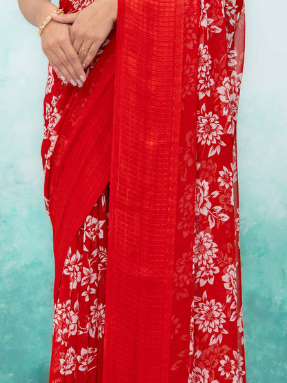 Red Georgette Saree