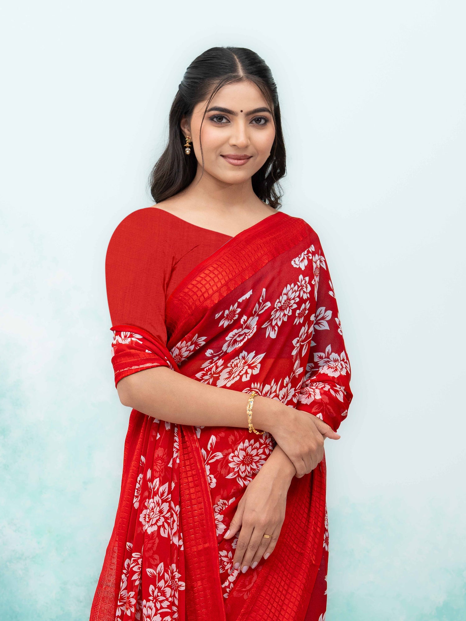 Red Georgette Saree
