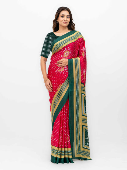 Pink Art Silk Saree
