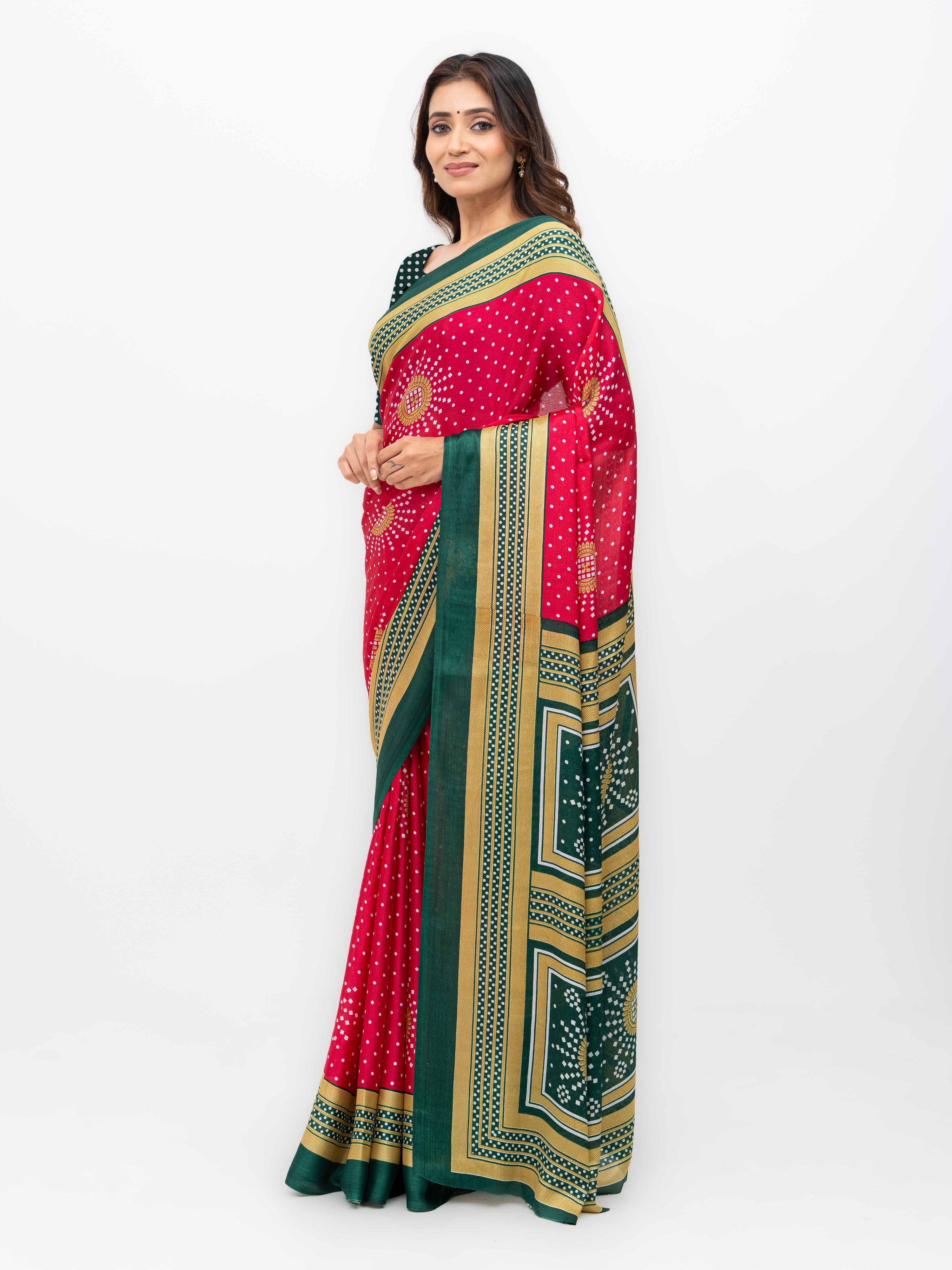 Pink Art Silk Saree