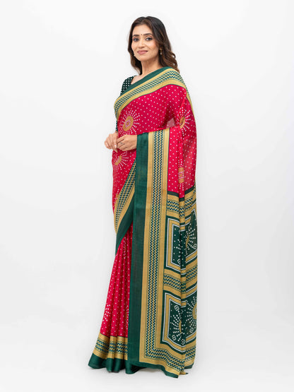 Pink Art Silk Saree