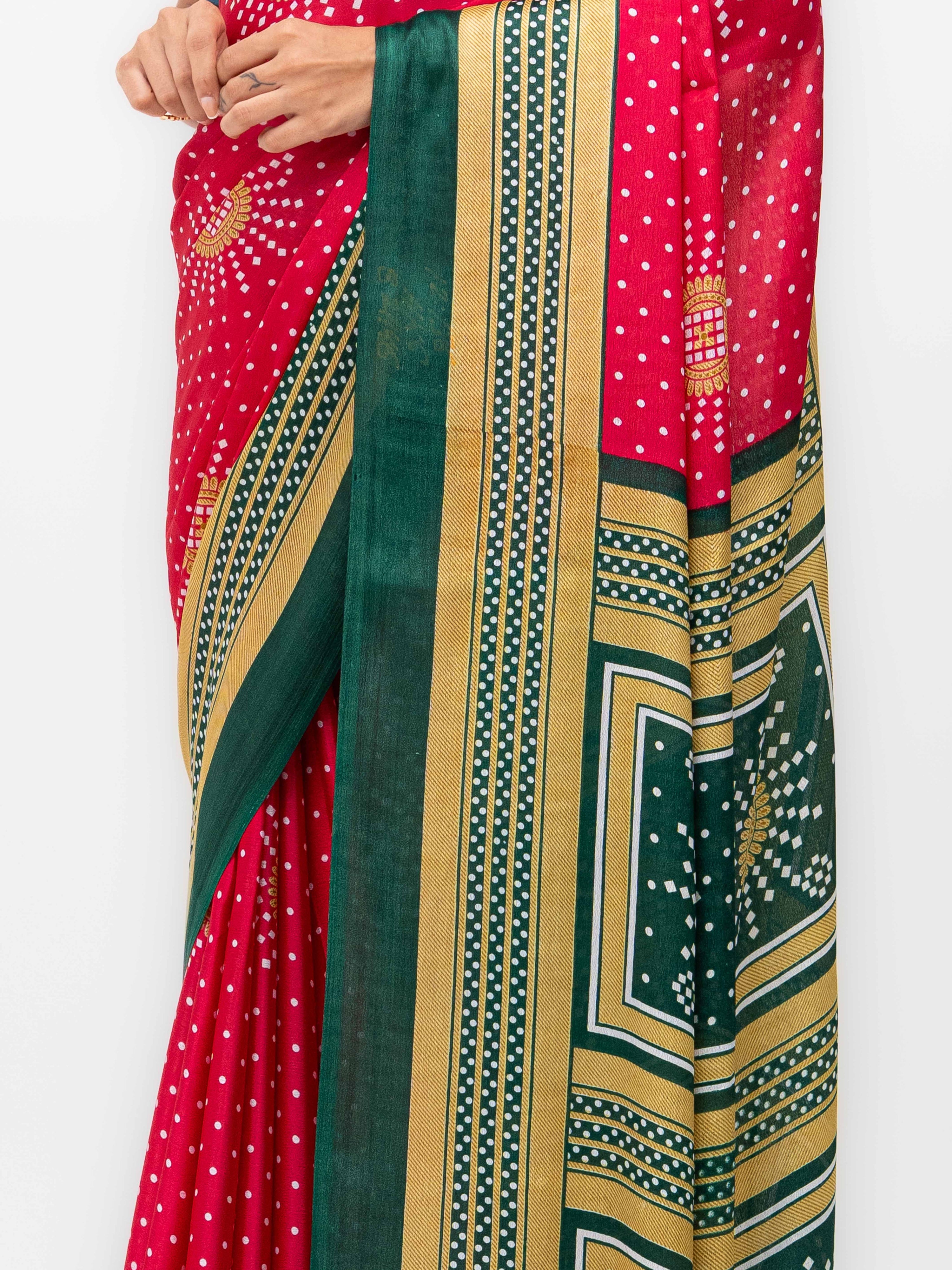 Pink Art Silk Saree