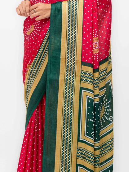 Pink Art Silk Saree