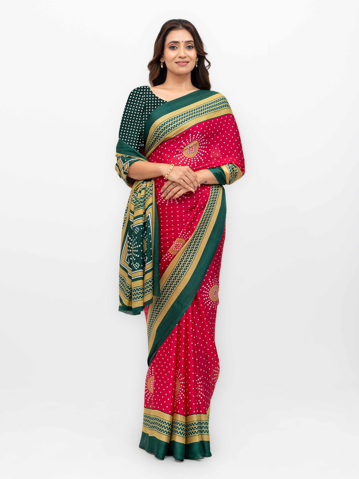 Pink Art Silk Saree
