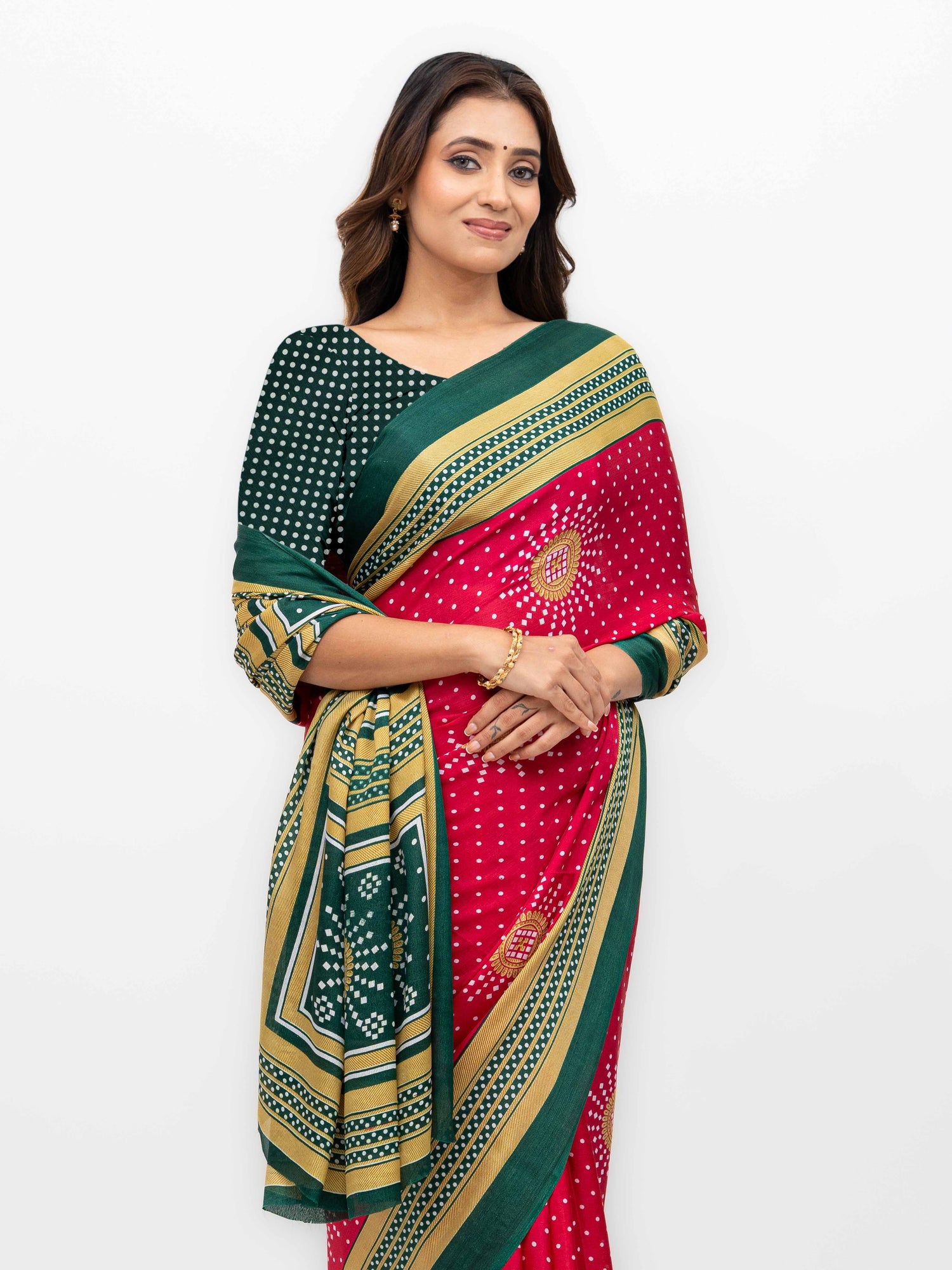 Pink Art Silk Saree