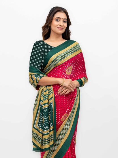 Pink Art Silk Saree
