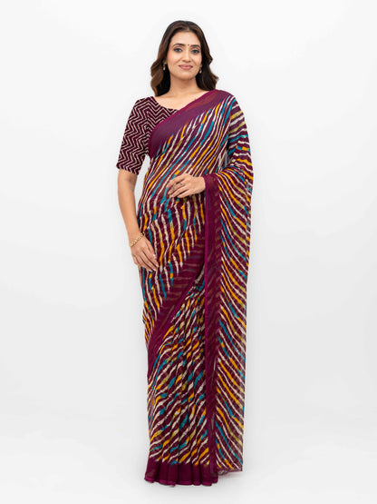 Wine Georgette Saree