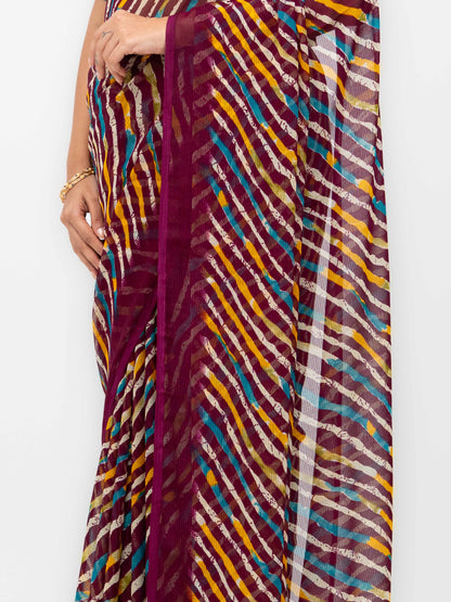 Wine Georgette Saree