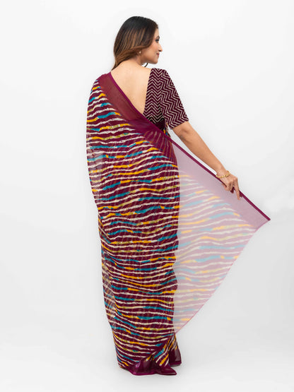 Wine Georgette Saree