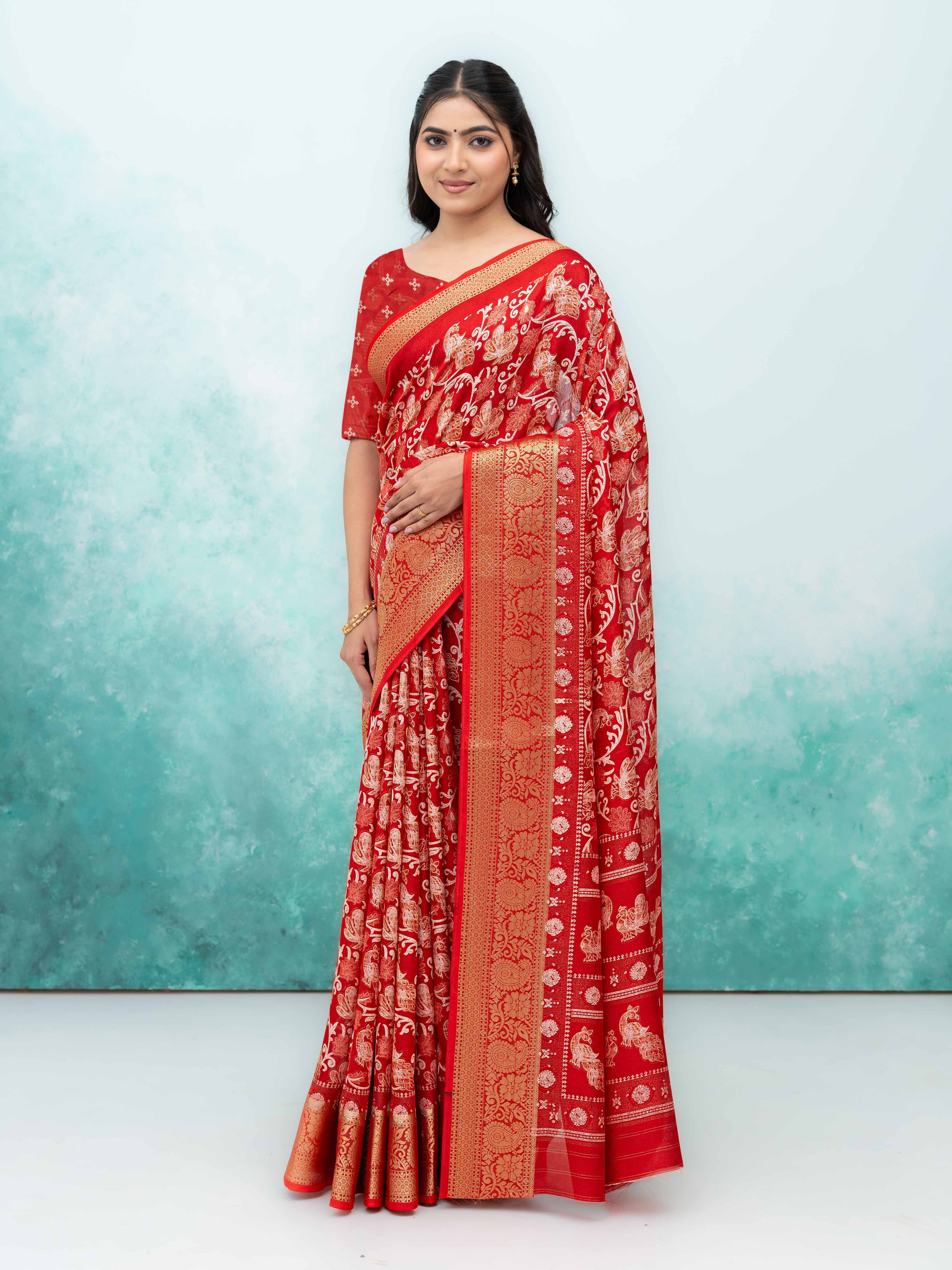 Red Brasov Saree