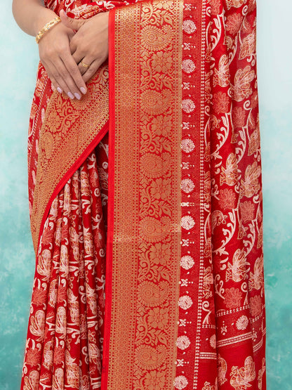 Red Brasov Saree