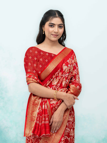 Red Brasov Saree