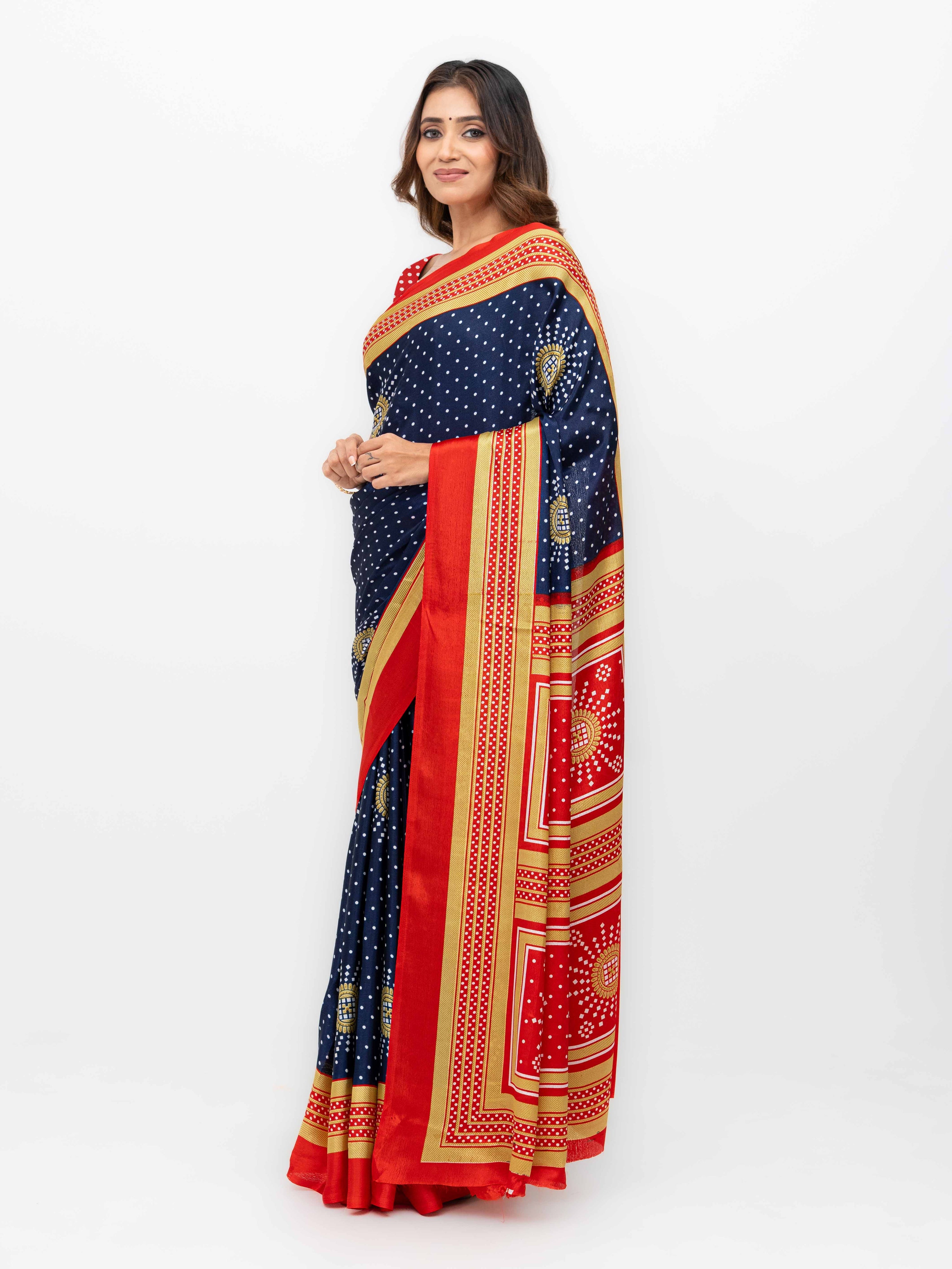 Navy Blue  Art Silk Saree