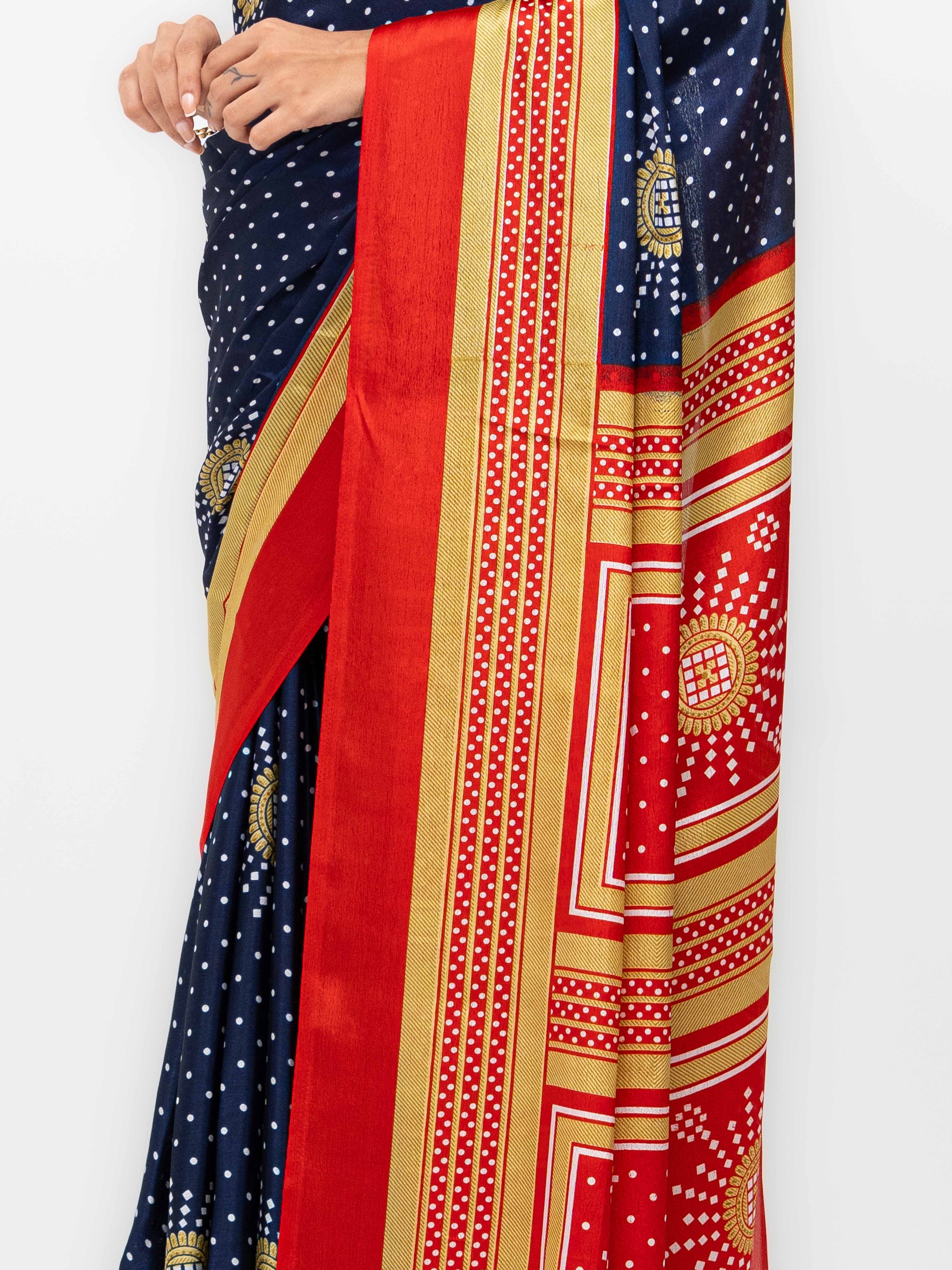 Navy Blue  Art Silk Saree