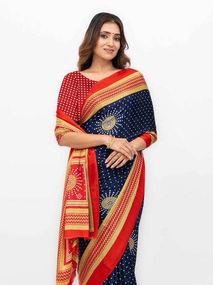 Navy Blue  Art Silk Saree