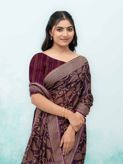 Wine Georgette Saree