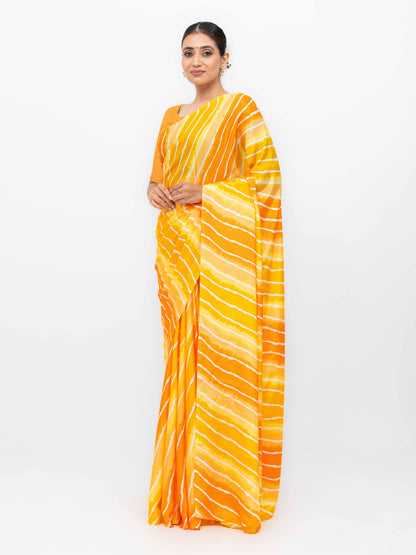Yellow Coral Silk Saree