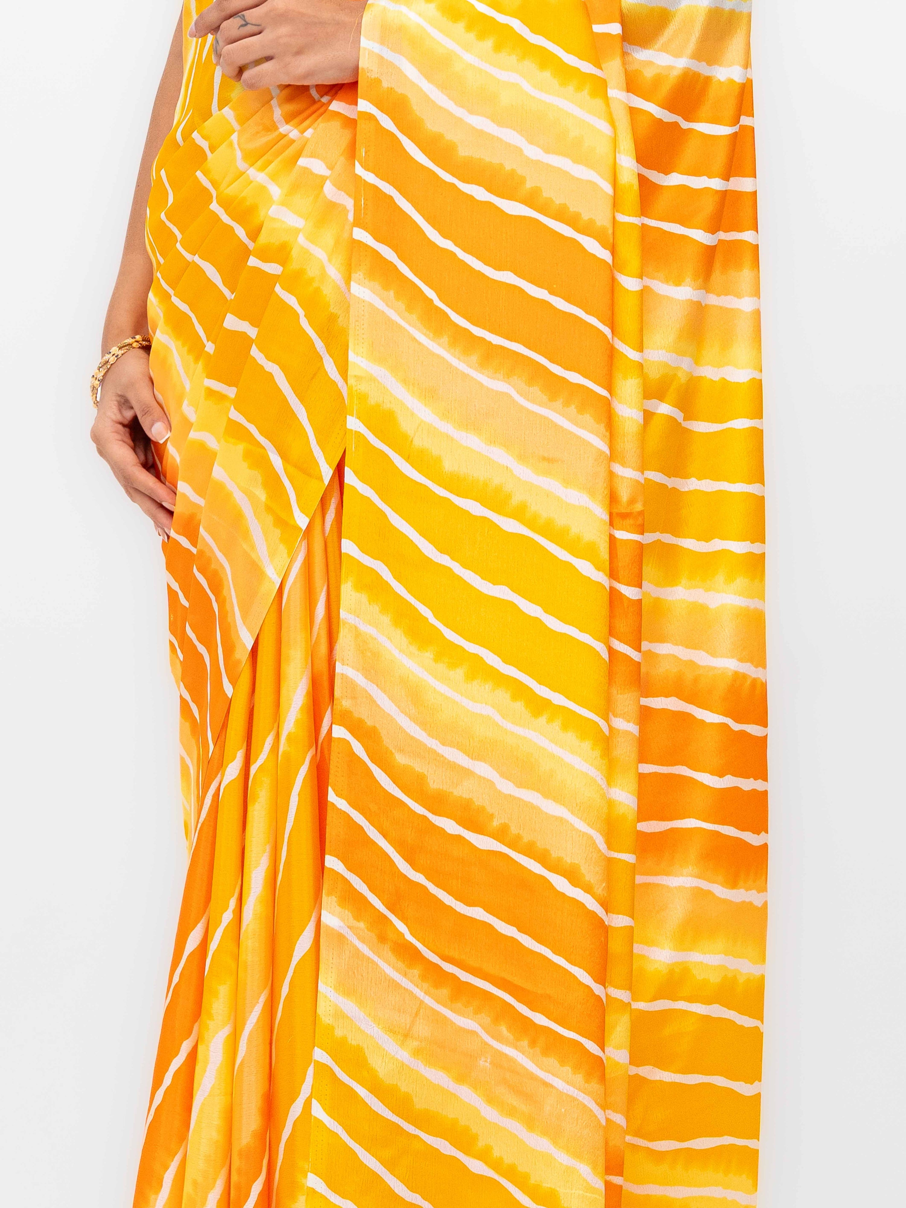 Yellow Coral Silk Saree