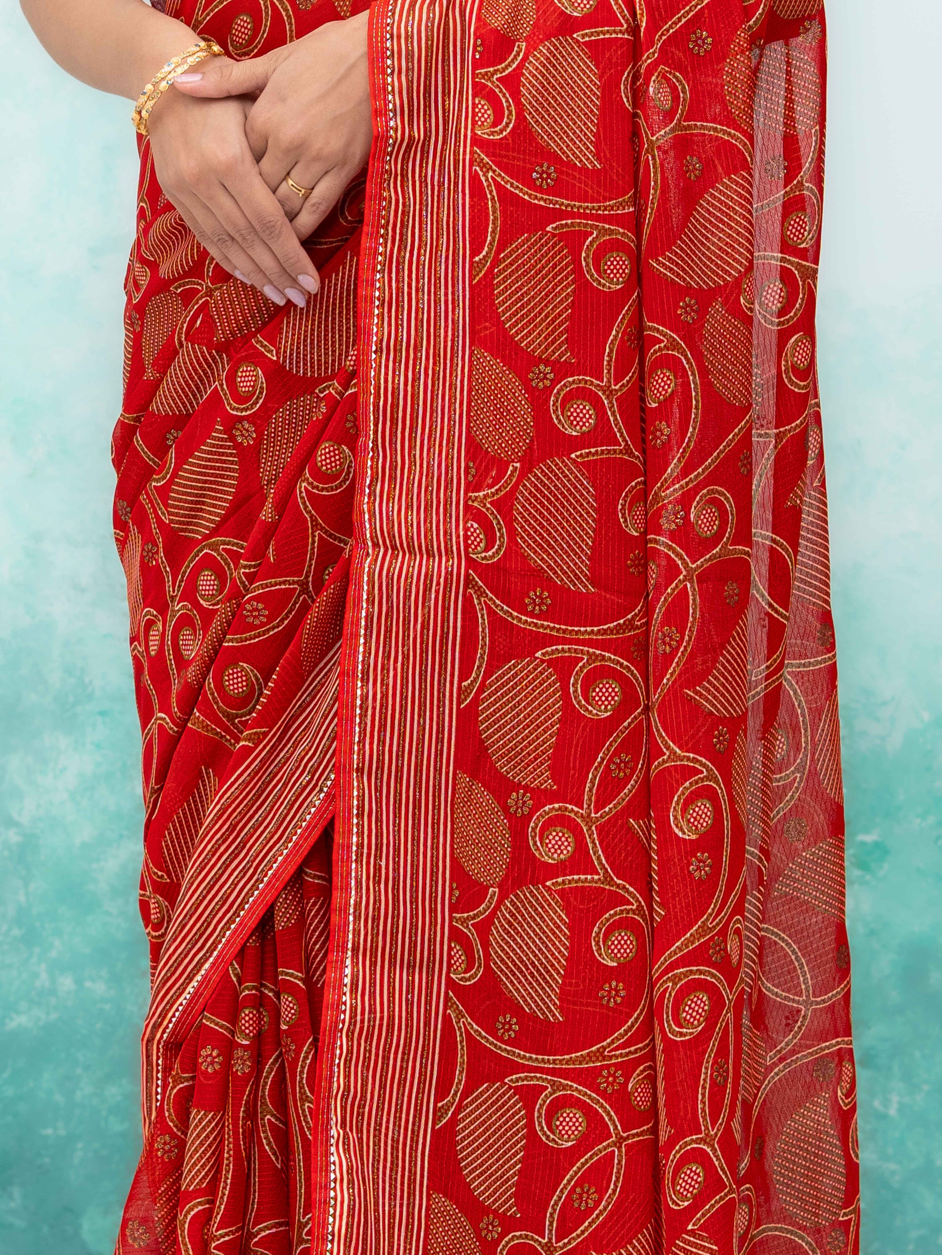 Red Georgette Saree