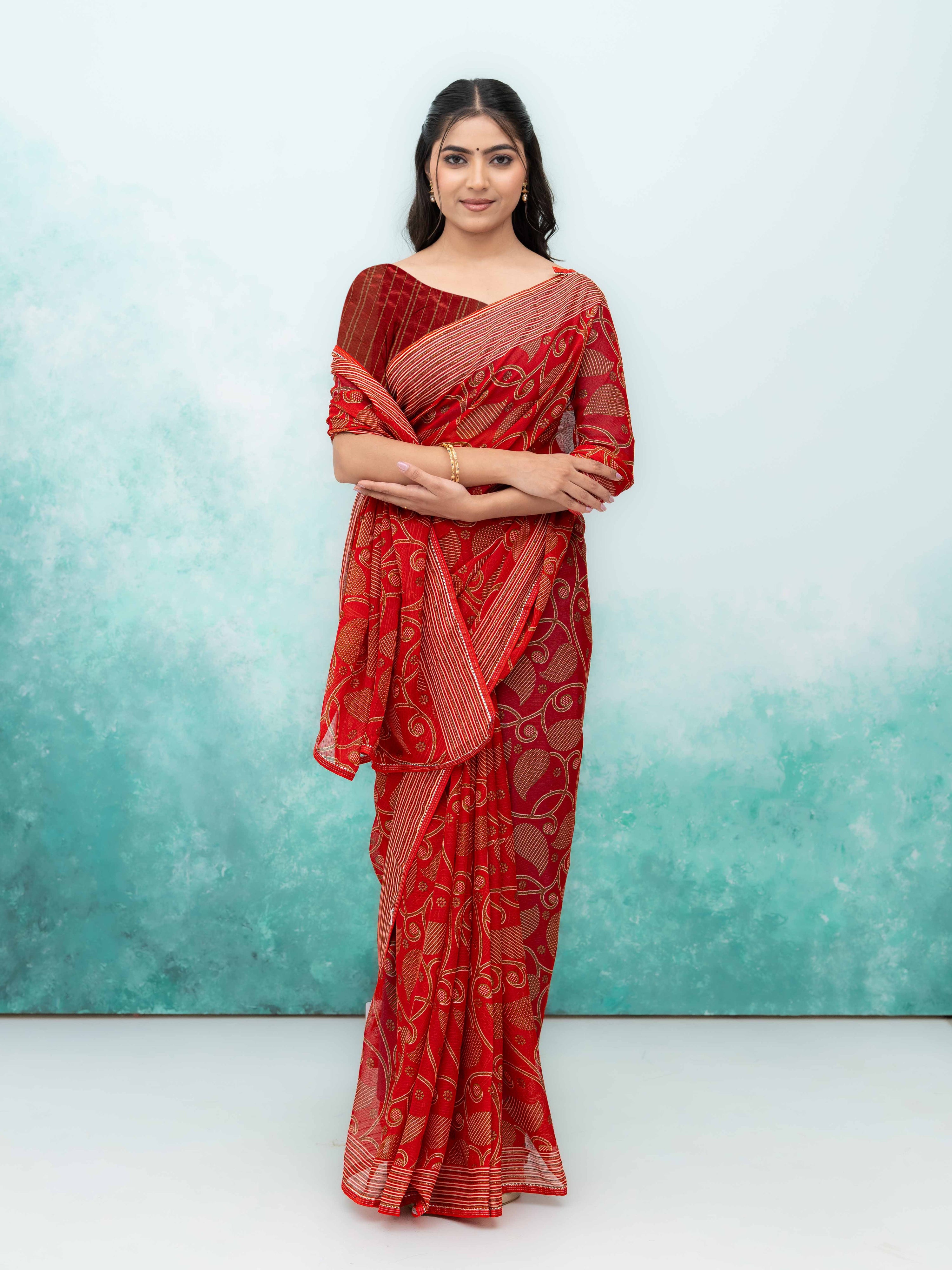 Red Georgette Saree