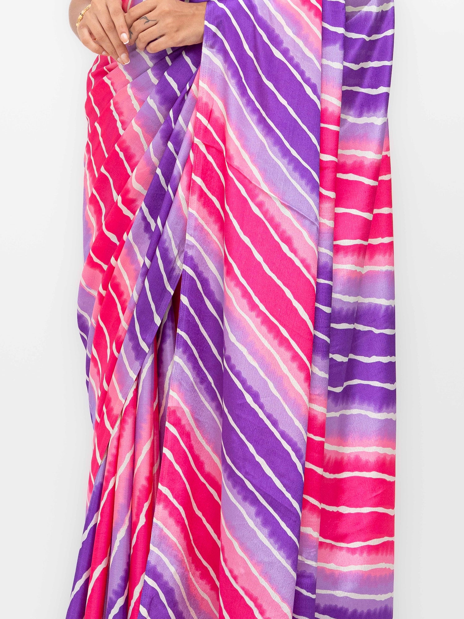 Purple &amp; Pink Coral Silk Saree