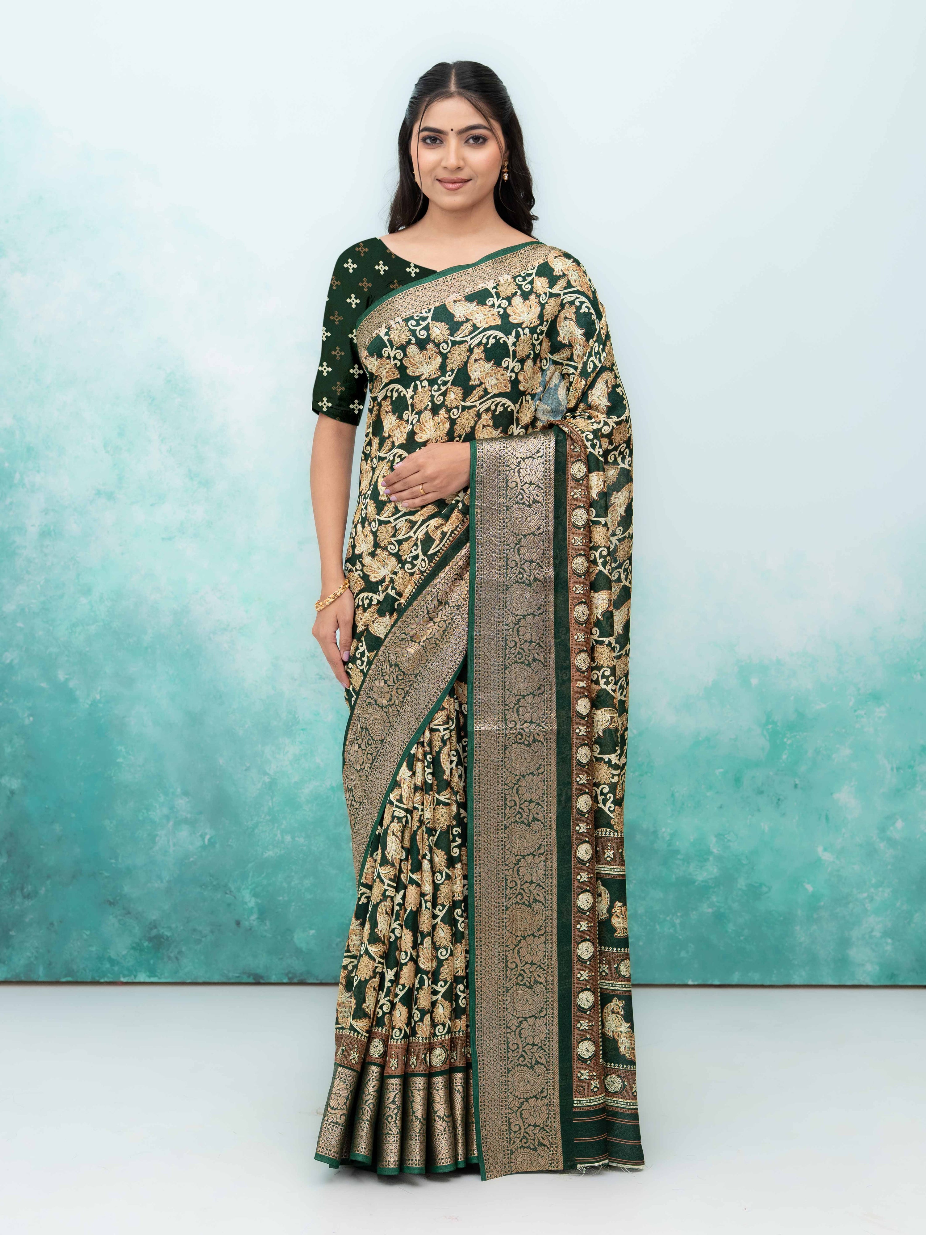 Dark Green Brasov Saree