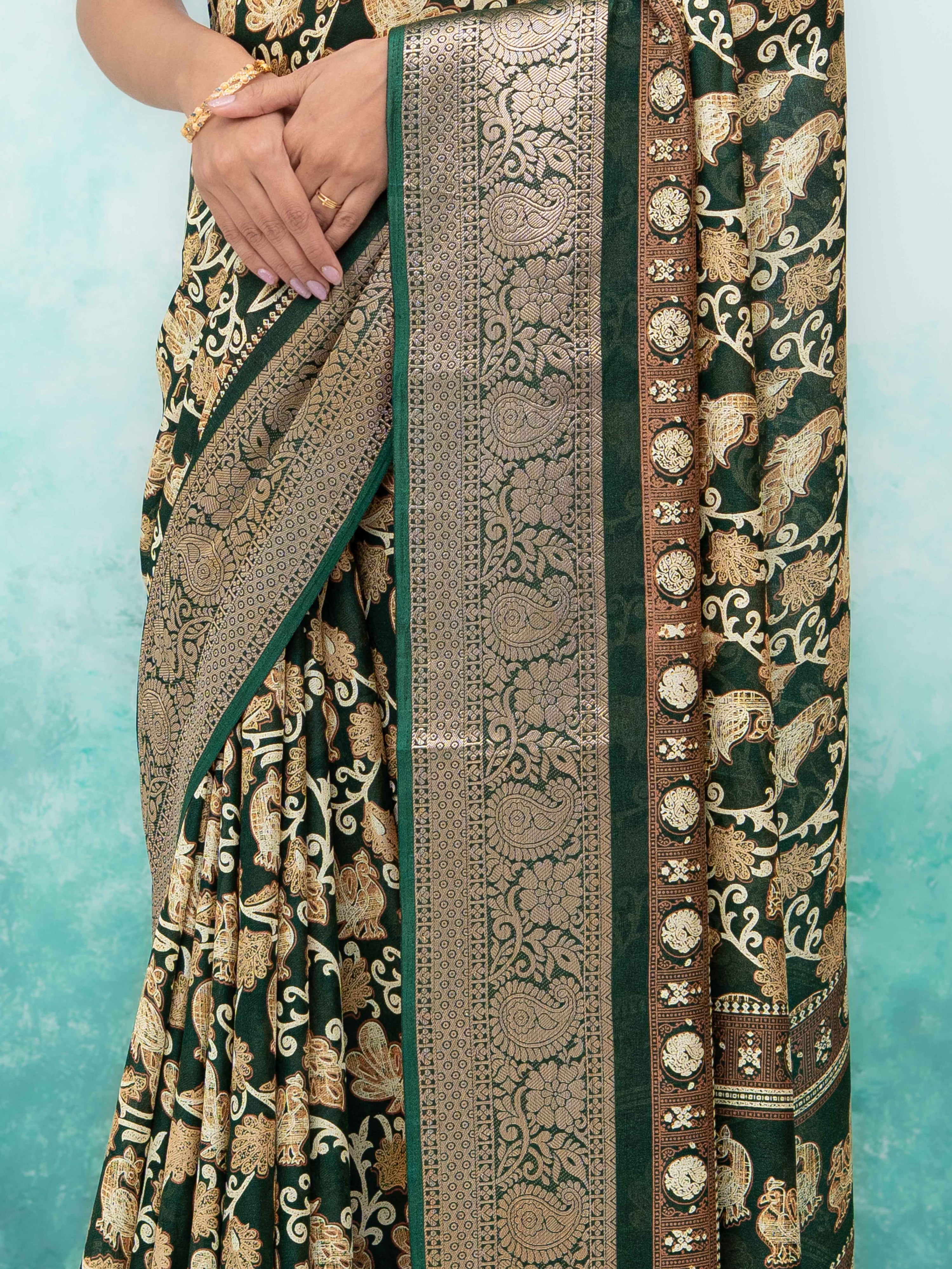 Dark Green Brasov Saree