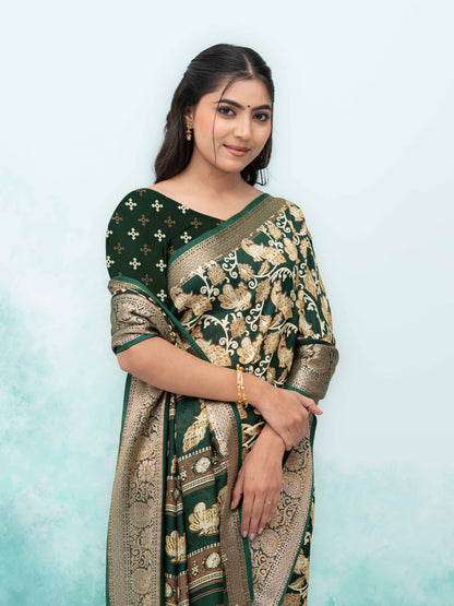 Dark Green Brasov Saree
