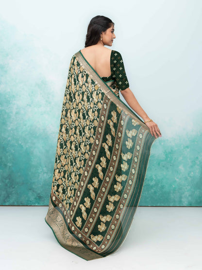 Dark Green Brasov Saree