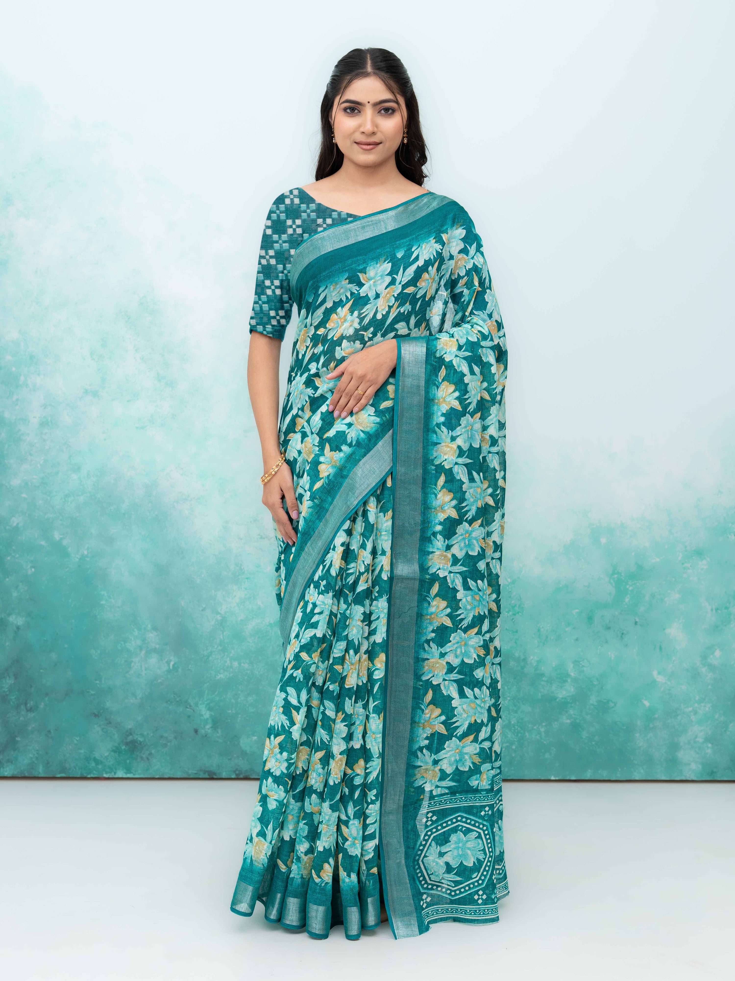 Teal Weightless Saree