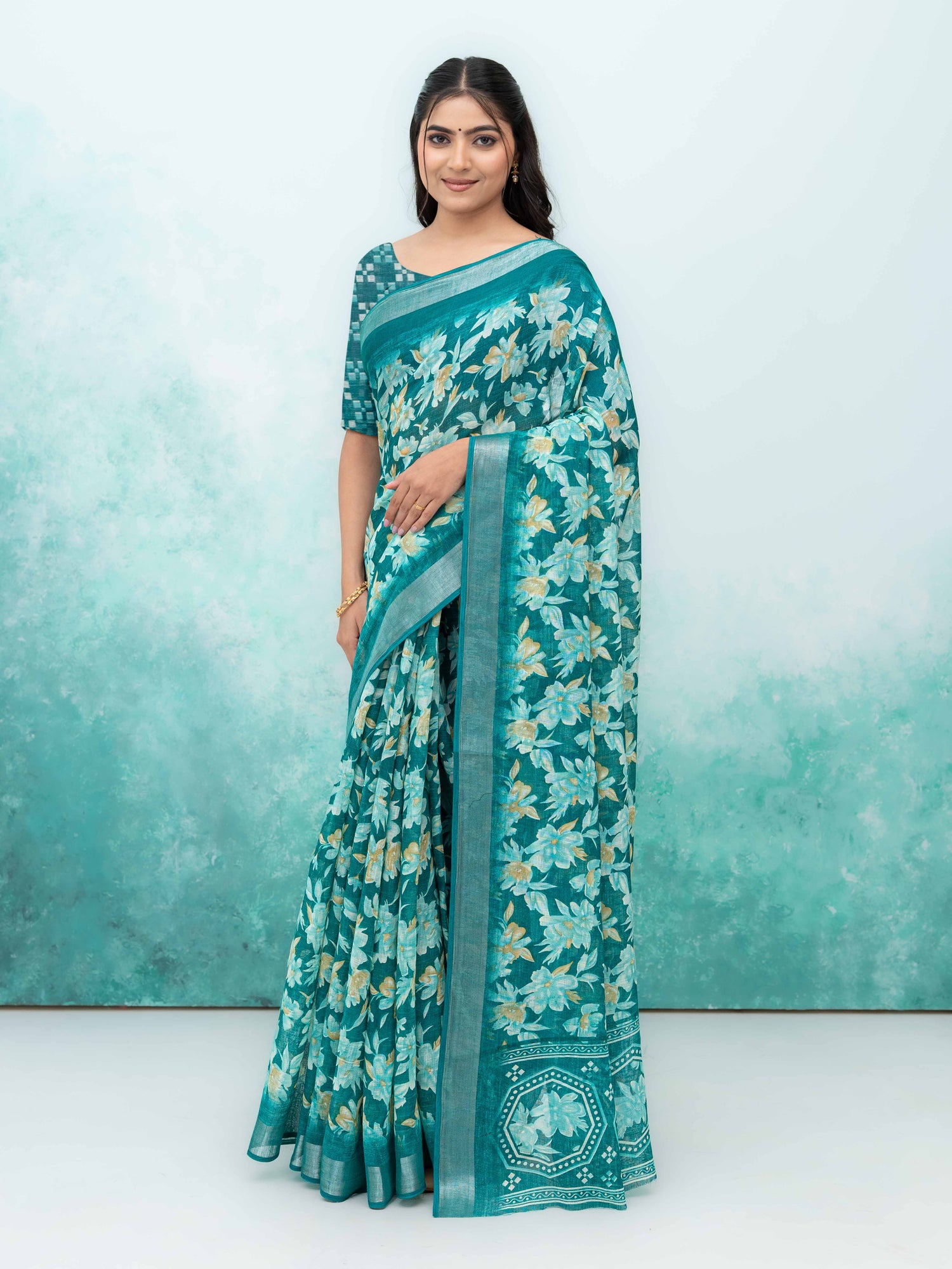 Teal Weightless Saree
