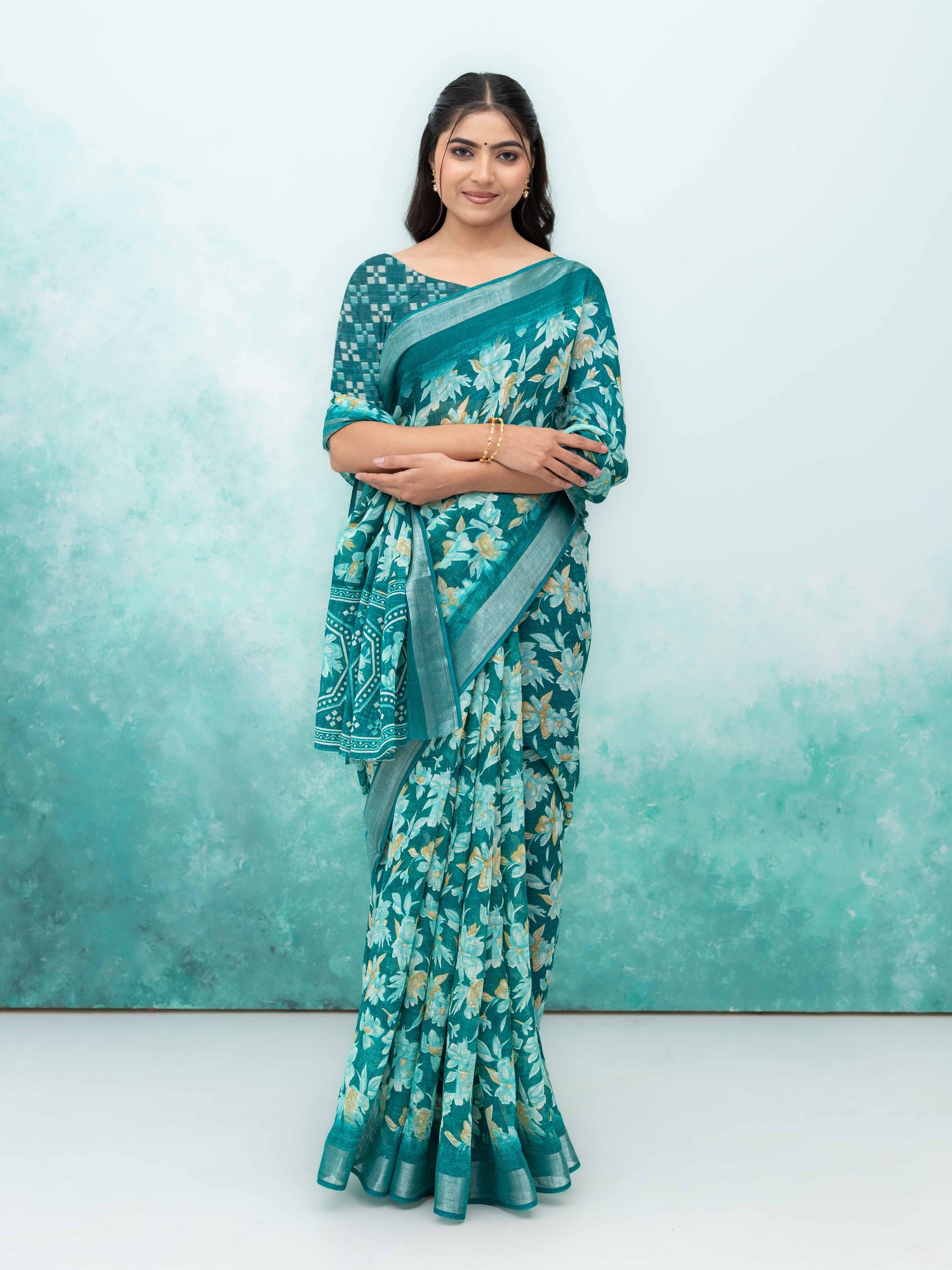 Teal Weightless Saree